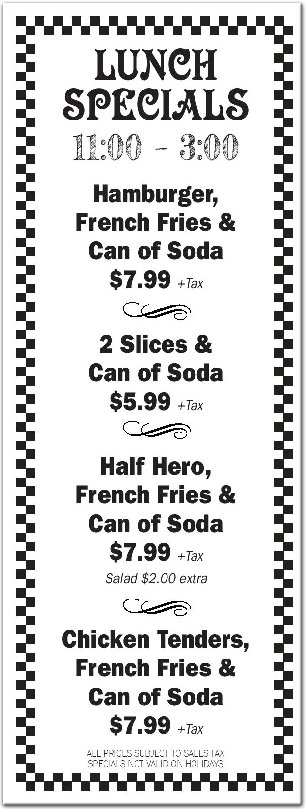 Big Al's Menu